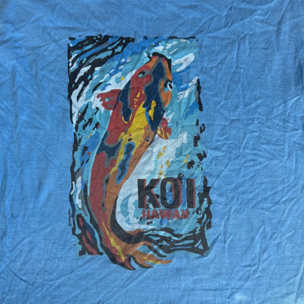 Crazy Shirts‎ Hawaii Blue Painted Koi Graphic Shirt Size XL - Picture 2 of 7